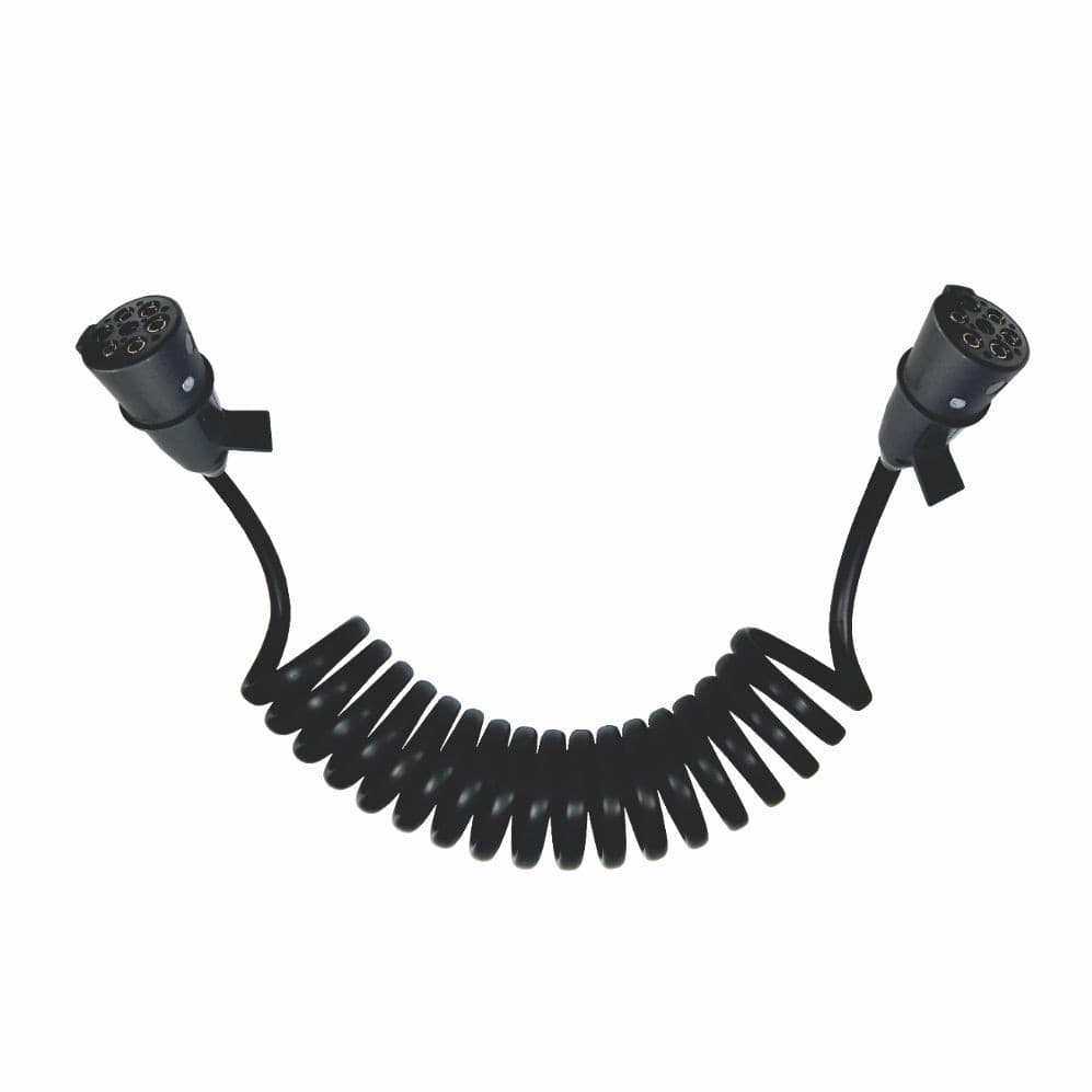 CHICOTE ELETRICO ESPIRAL 7 POLOS 2 TOMADAS MACHO 4,5M - DNI8344