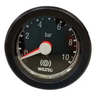 MANOMETRO DUPLO PRESSAO AR PRETO 0-10 BAR - W03060