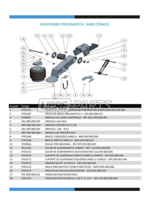 SUPORTE LIBRELATO H400 LV CONICO - 9701571