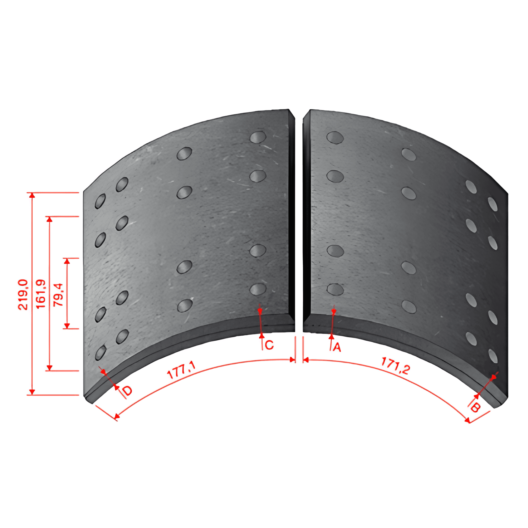 LONA FREIO TRASEIRO DFW910 DNA380 STD CARBON FIBER - 2TJ698159