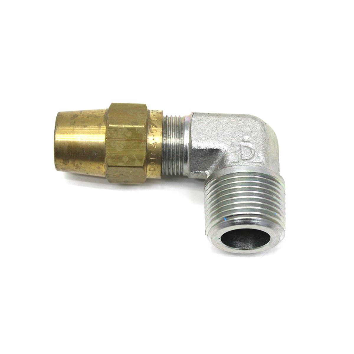 CONEXAO/COTOVELO 90 GRAUS 3/4 NPT 14F X 13/16 18F (COM PORCA PARA TUBO TECALON 5/8) FORD MOTOR CUMMINS - 3971095
