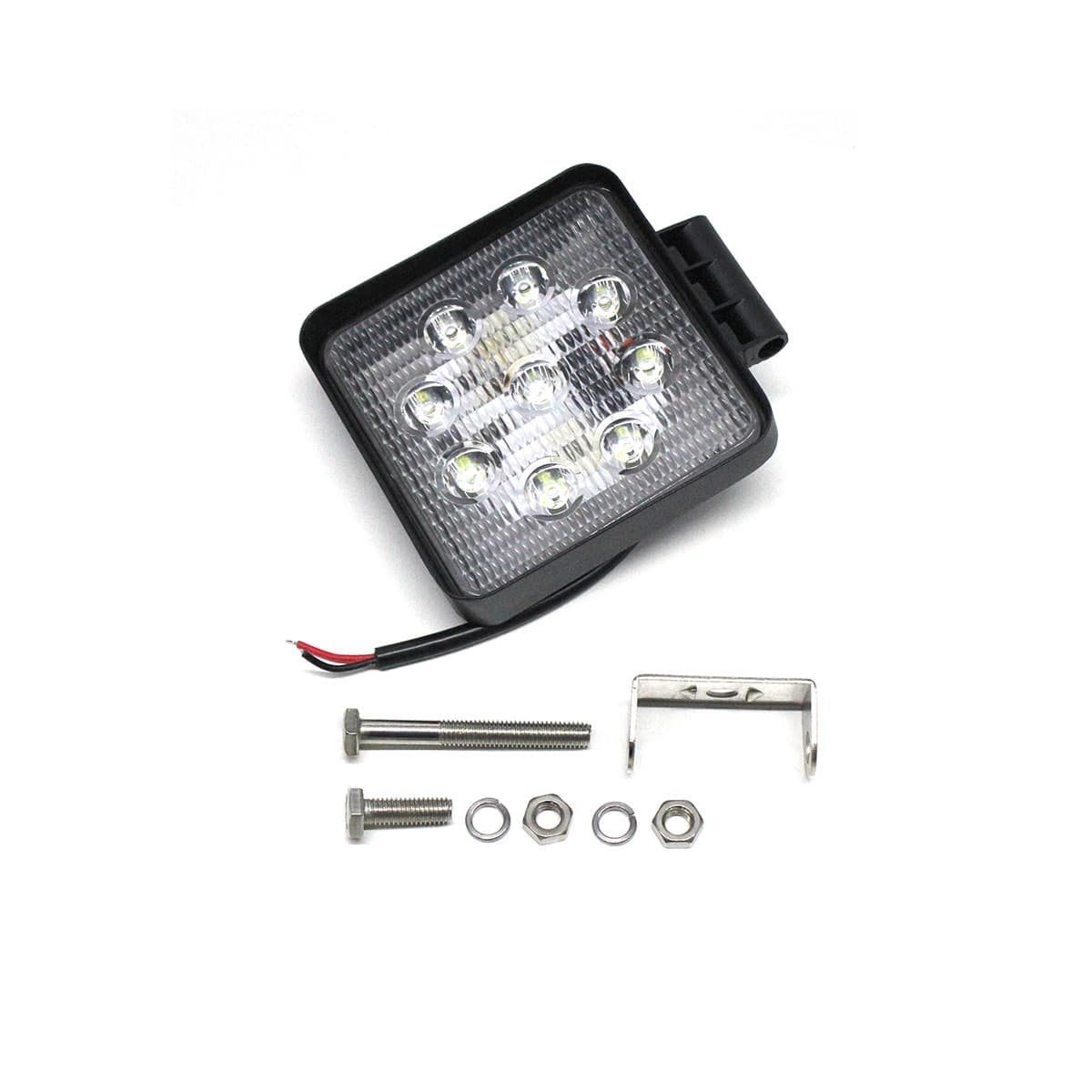 FAROL QUADRADO 9 LEDS MULTIVOLT 27W 1000 LUMENS IP67 (COM SUPORTE PARA FIXACAO) (PARA ADAPTACAO USO UNIVERSAL) - HL1GA357119001