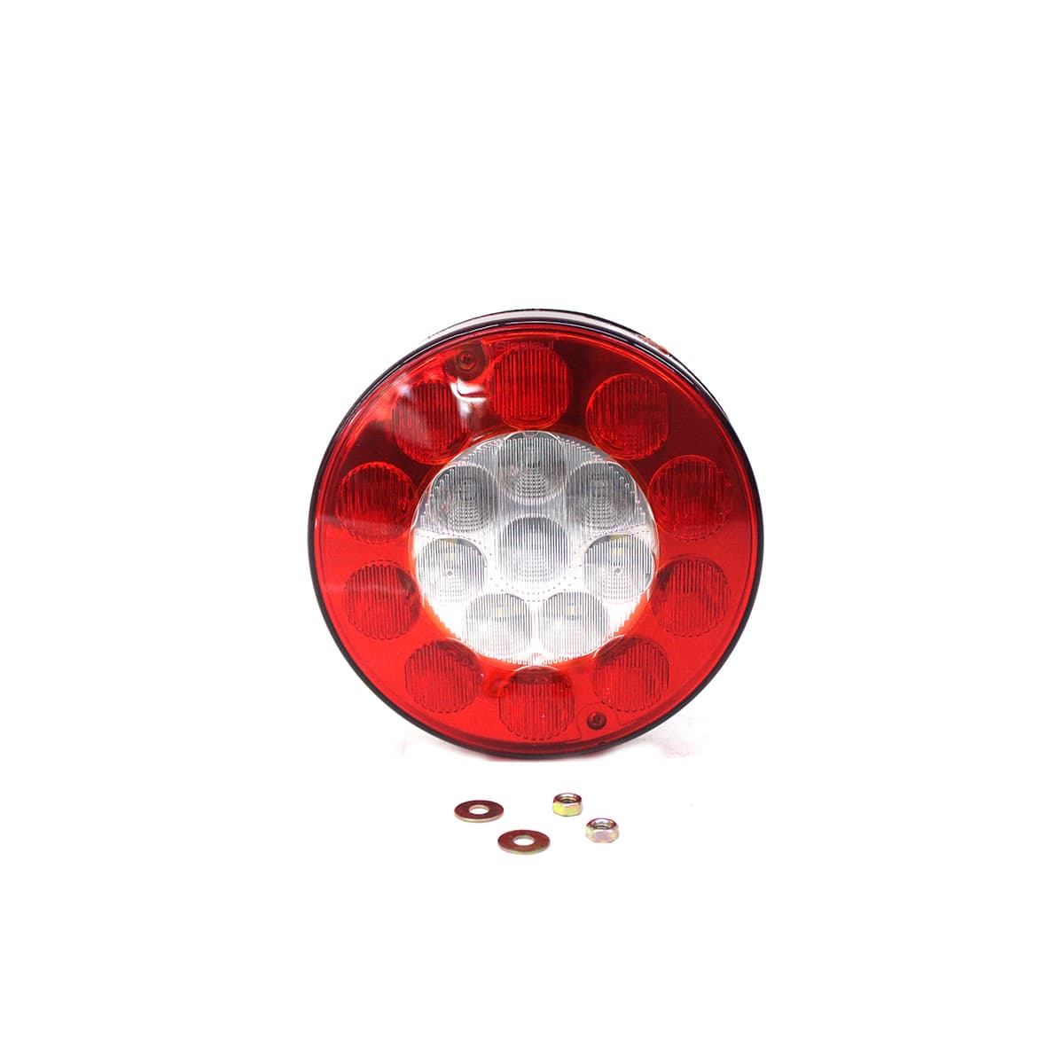 LANTERNA REDONDA LED BIVOLT SETA/FREIO/LUZ RE CARRETA/IMPLEMENTO 5 VIAS (135MM) (COR VERMELHO/AMARELO/CRISTAL) (USE CHICOTE TC1051088) - 2038063050.421