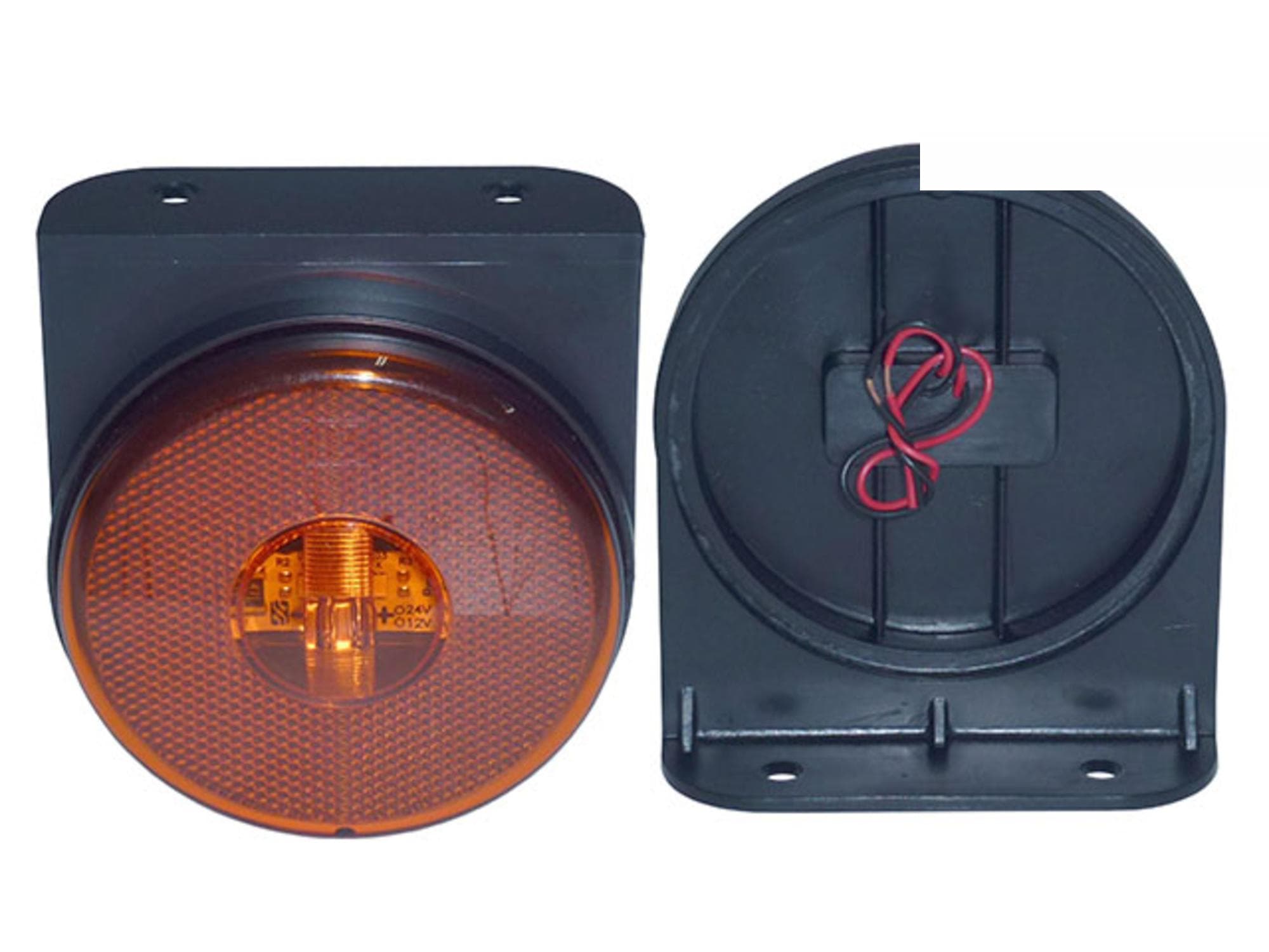  LANTERNA LATERAL LED 85 MM C/ PARAFUSO E SUPORTE MOVEL - AMBAR - 210102016