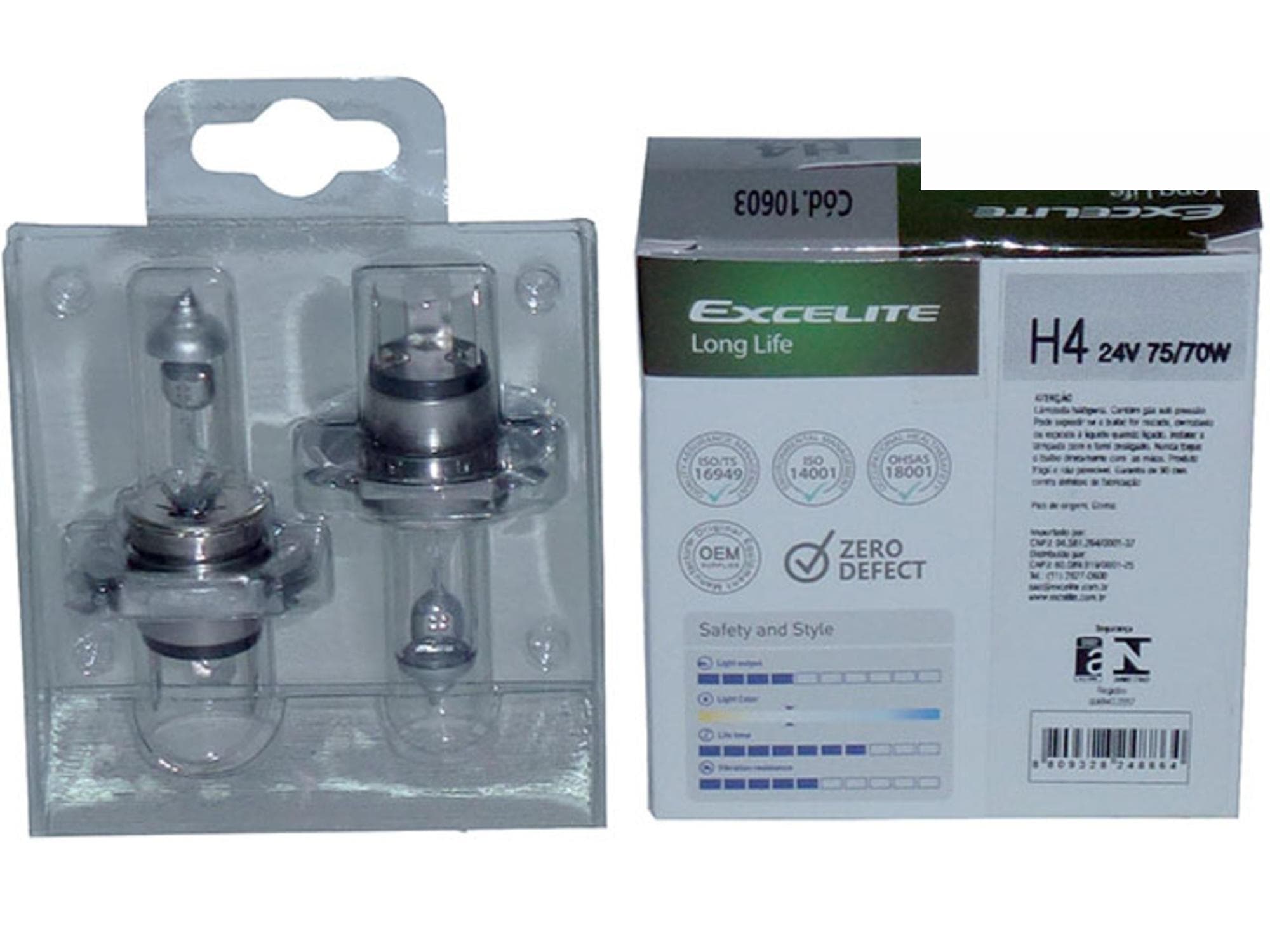 LAMPADA H4 24V 75/70W LONG LIFE - H424V