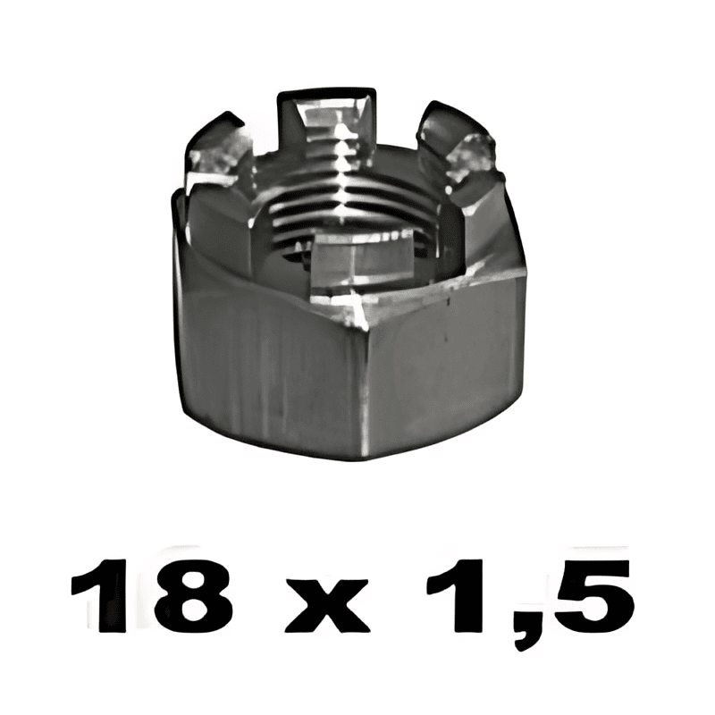 PORCA CASTELO ALTA - M18 X 1,5 C/COROA - CHAVE 27 POL. - 000935018000