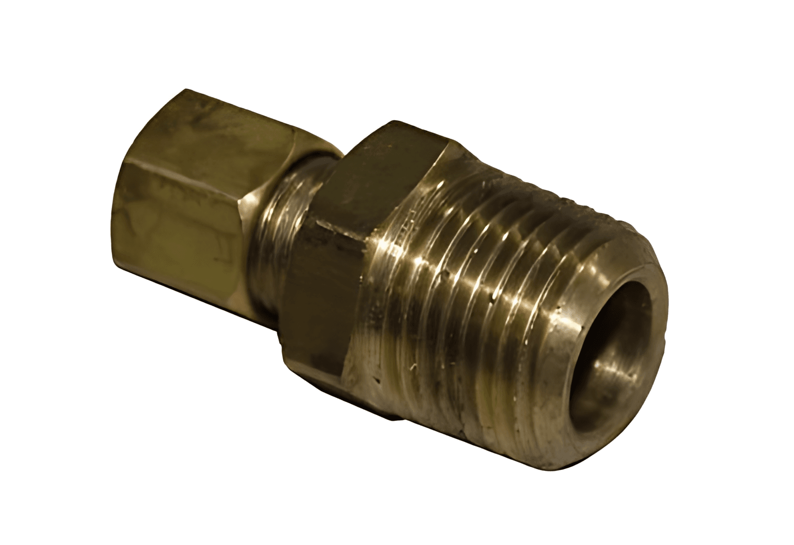 CONECTOR 3/8 NPT X 1/4 TUBO COM PORCA E ANILHA - 49