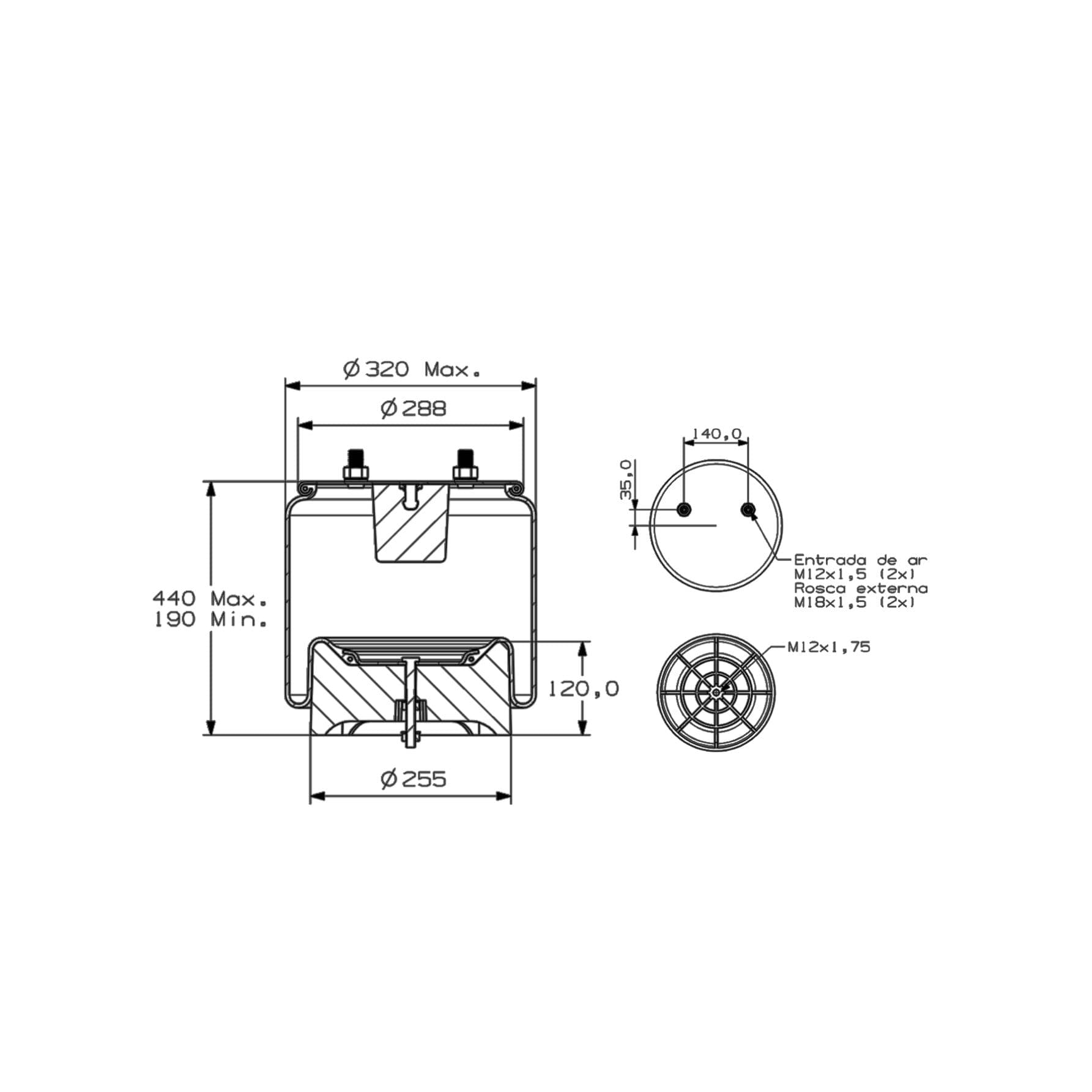 KIT MOLA PNEUMATICA 1T17 GKA-5.5 - 954017
