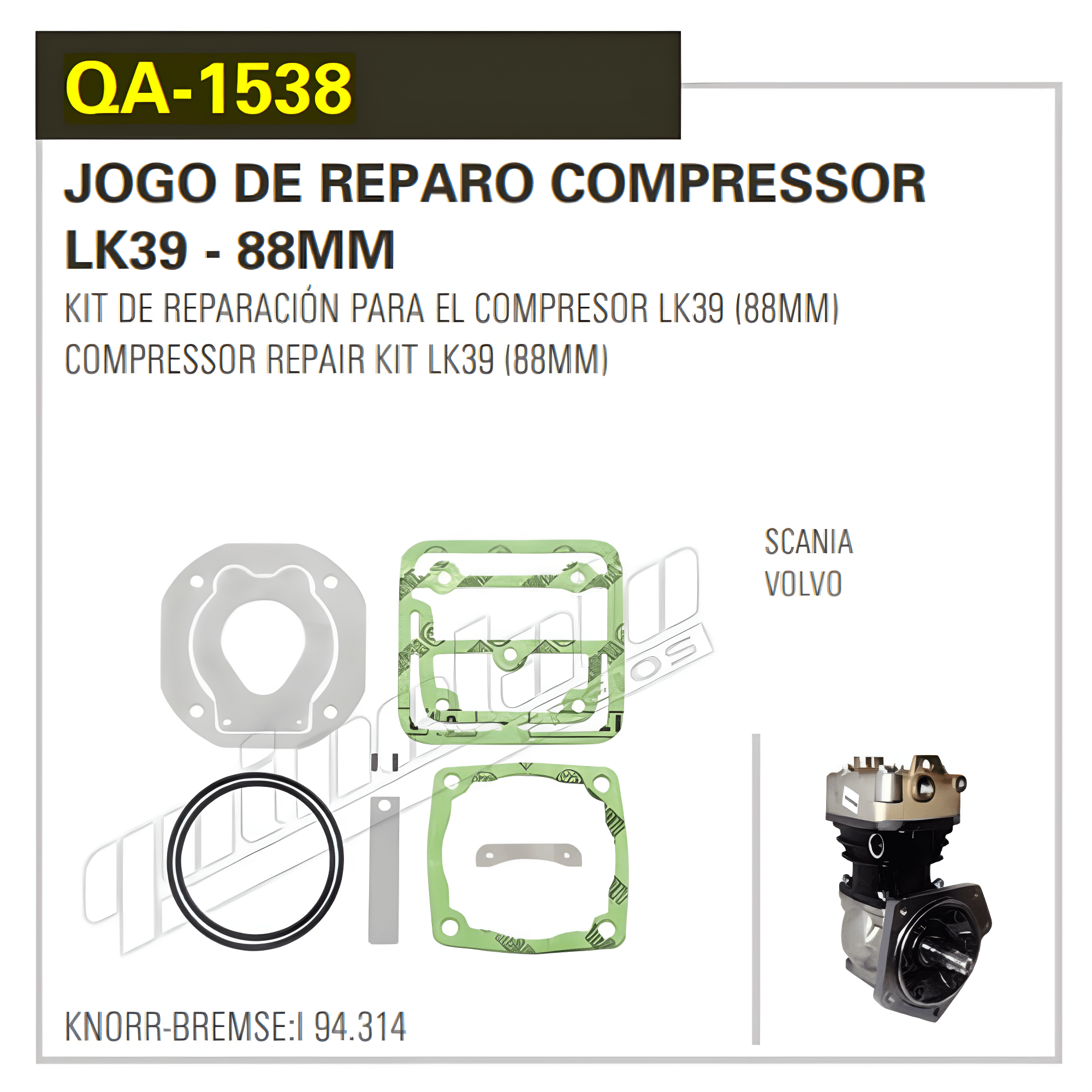 REPARO COMPRESSOR LK39 REGULADO - QA1538