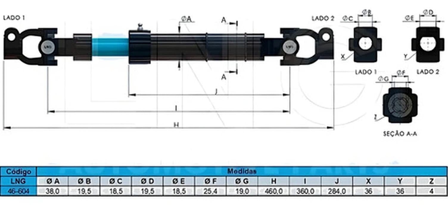 COLUNA DIRECAO - 1C4 53C 529 BA