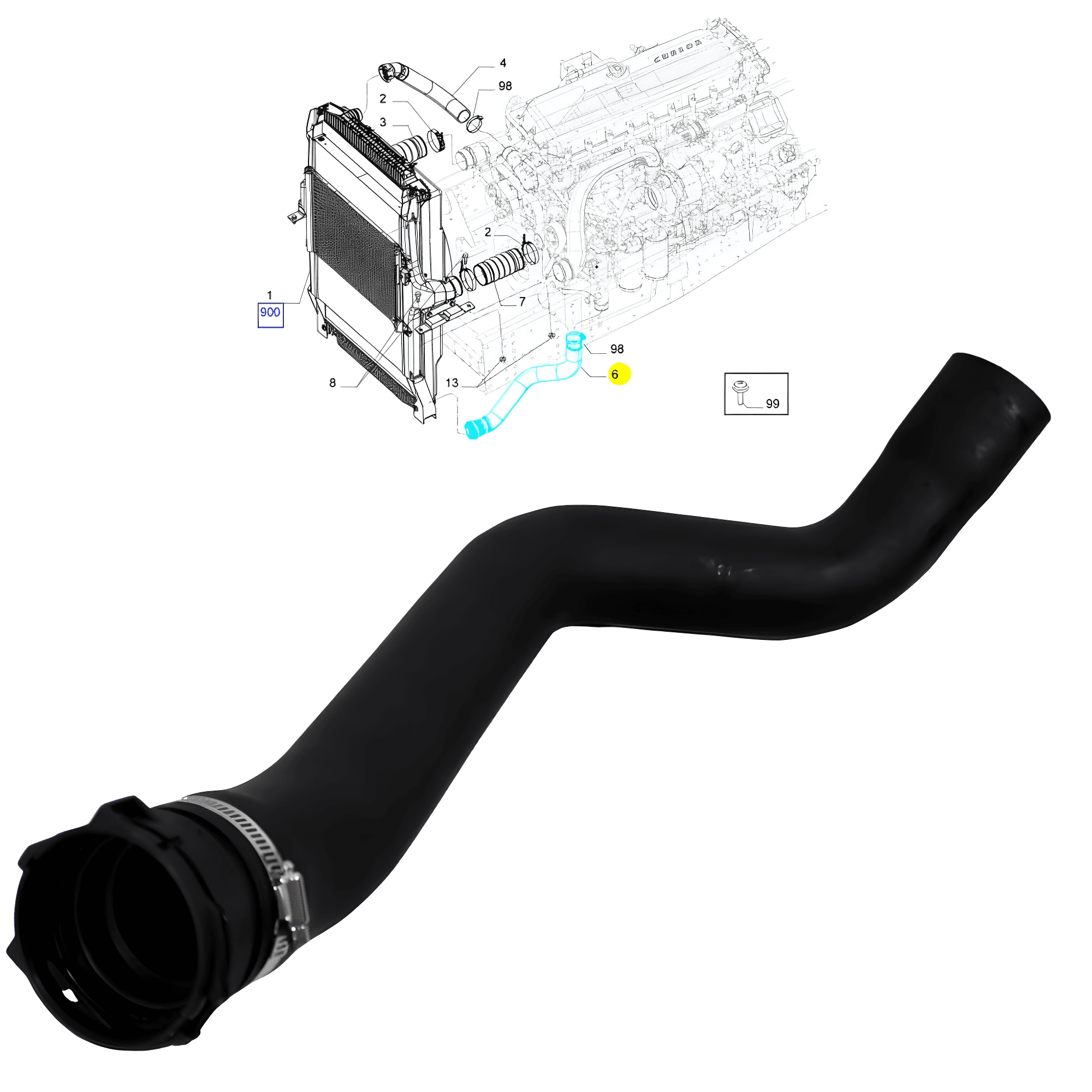 MANGUEIRA RADIADOR C/BOCAL (QUICK) - 5802036650