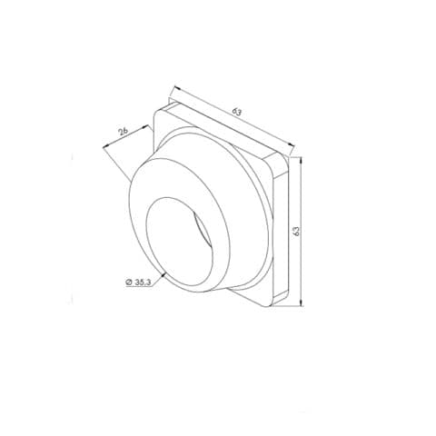 COLAR DE ALINHAMENTO QUADRADO 26MM (ALINHAMENTO HARDLOCK) - LB 1016