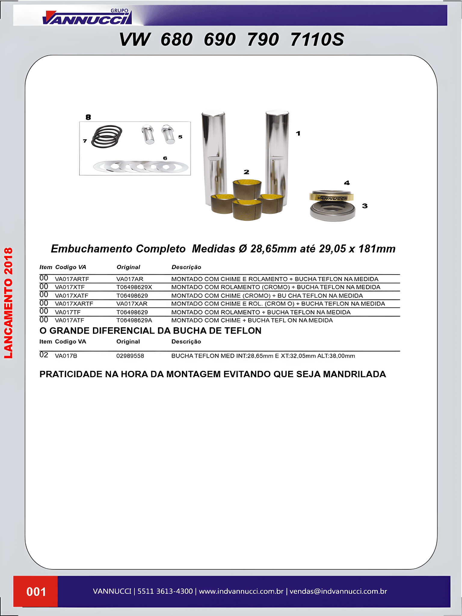 EMBUCHAMENTO VOLKS 8,150 - MED.32,05 - CROMO C/ CHIMIE E ROL. - VA021XAR/070
