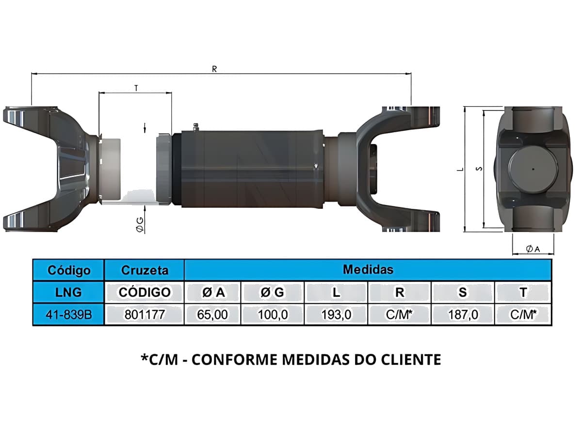 CARDAN-KIT (ENTRE EIXO) - 41-839B