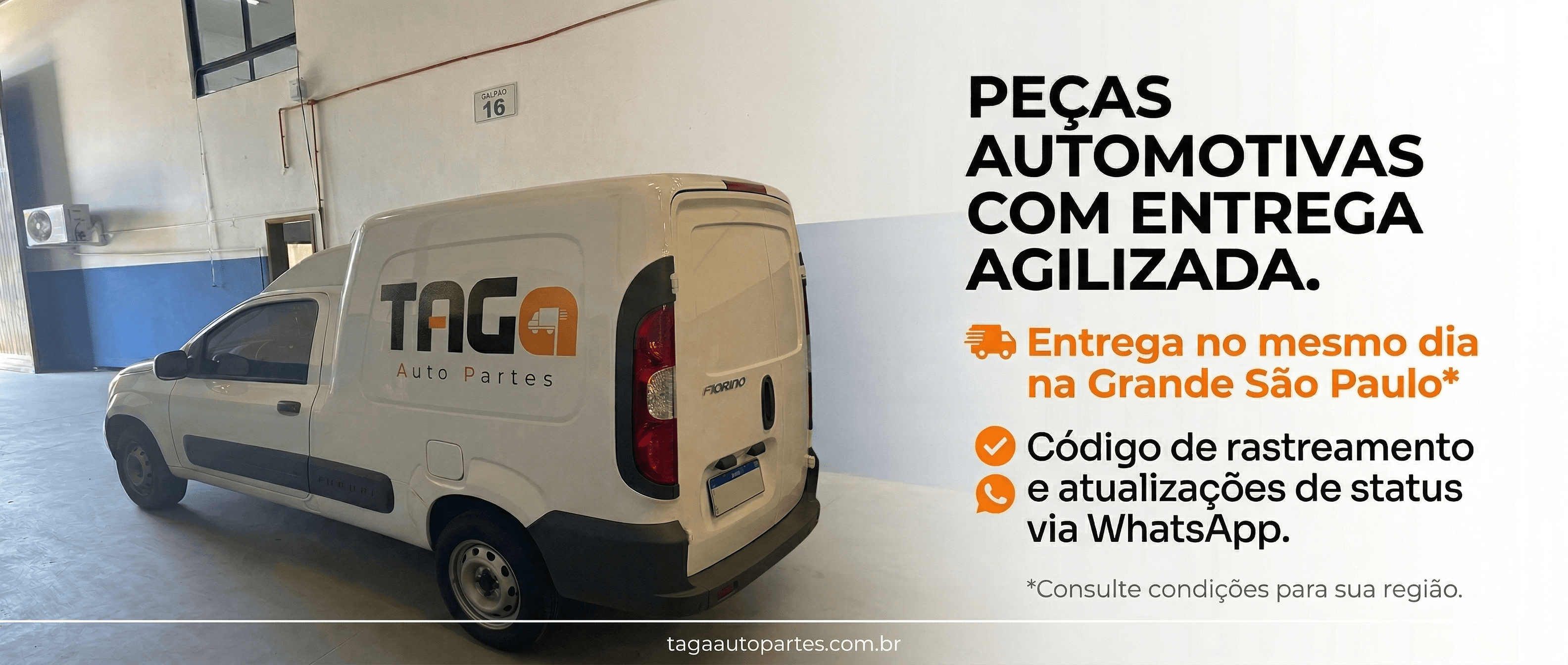 Fiorino de entrega TAGA Auto Partes - Peças automotivas com entrega no mesmo dia na Grande São Paulo e rastreamento via WhatsApp