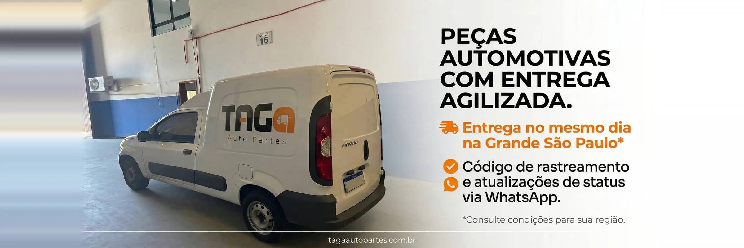 Fiorino de entrega TAGA Autopartes - Peças automotivas com entrega no mesmo dia na Grande São Paulo e rastreamento via WhatsApp