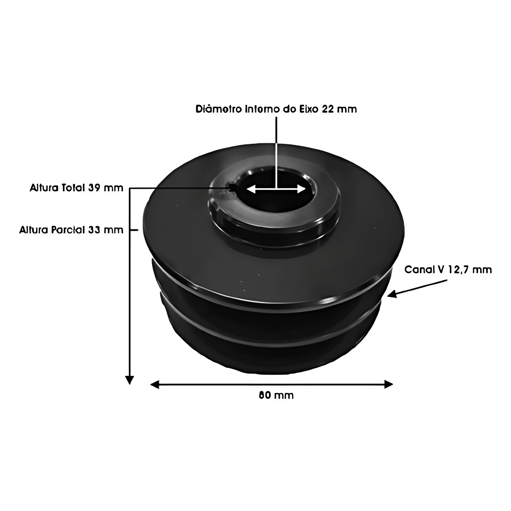 POLIA ALTERNADOR PRESTOLITE 24V 150A VEICULO MOTOR DIANTEIRO ( DUAS CANALETAS ) - P00127