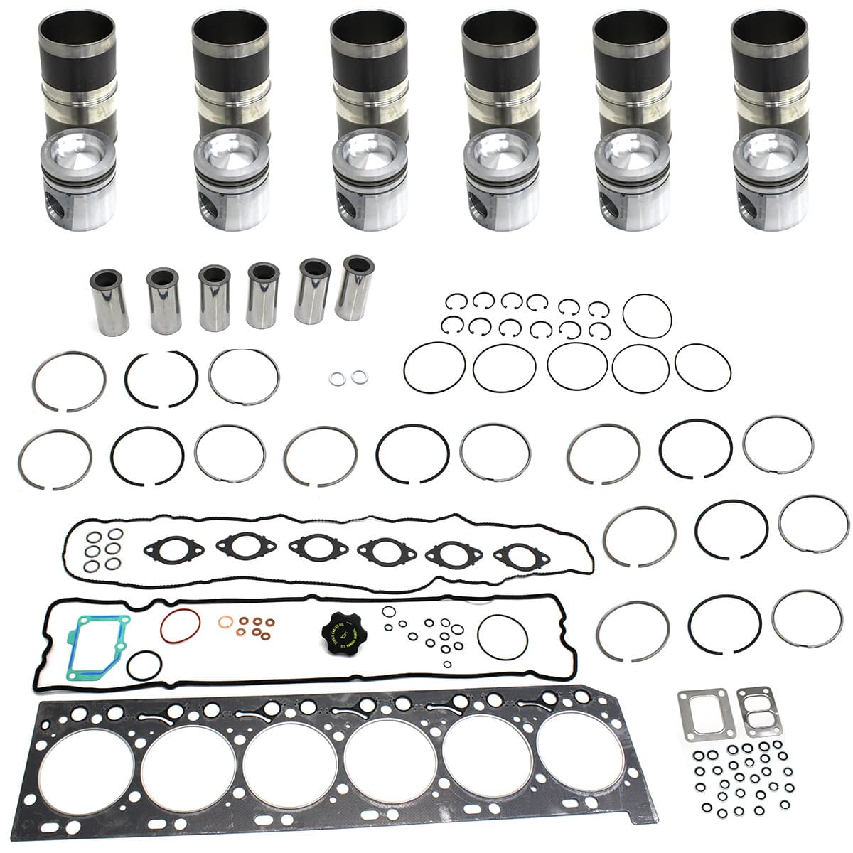 KIT/KITAO MAXI FORCA COMPLETO MOTOR CUMMINS SERIE ISC 6CIL (PISTAO 4933120/CAMISA 5294876/ANEL 5294839/JUNTA SUPERIOR 5306467) - 5263460