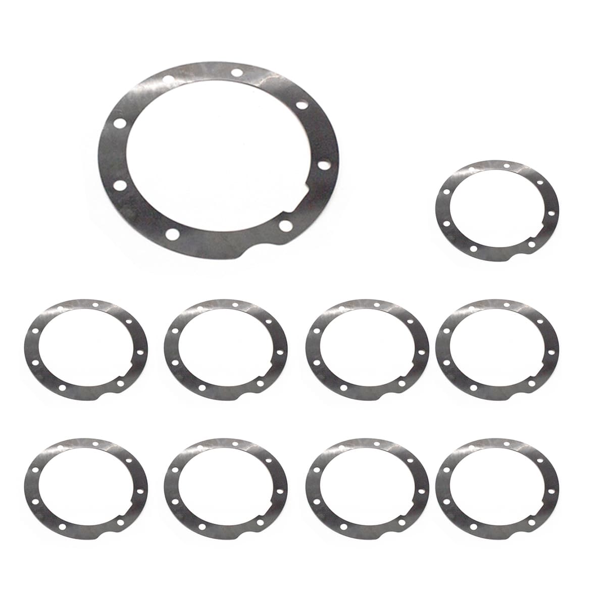 KIT CALCO/ESPACADOR/AJUSTE REGULAGEM CAIXA PINHAO FORD/VW EIXO L147 (10 CALCOS MEDIDAS VARIADAS) (INTERNO 187MM X EXTERNO 245MM) - 038147