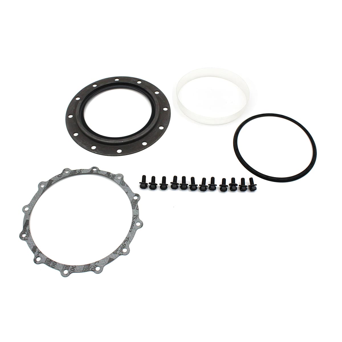 KIT TAMPA/FLANGE COM RETENTOR/JUNTA/PARAFUSOS TOMADA FORCA TRASEIRA FORD/VW MOTOR CUMMINS SERIE C/ISC - 4089544