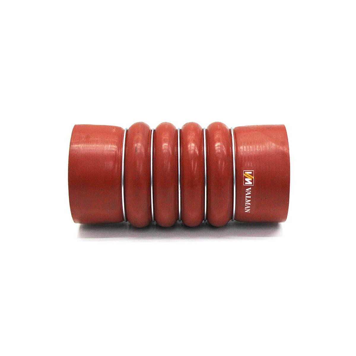 MANGUEIRA INTERCOOLER 100X100X230MM LADO QUENTE MB O370/O371/1929/1932 SILICONE VERMELHO 5 ANEIS - VMM70085