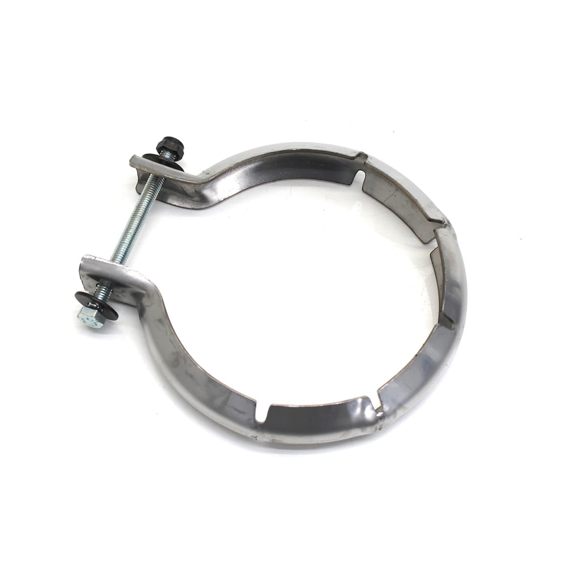 ABRACADEIRA 4.1/2POL TUBO/CANO FREIO MOTOR AO SILENCIOSO MB ACTROS/AXOR (INOX) - B074R.84