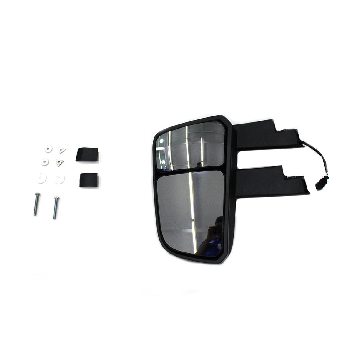 CONJUNTO ESPELHO RETROVISOR LD CONVEXO BIFOCAL SUPERIOR/INFERIOR VW NOVO DELIVERY (COM BRACO LONGO - SEM BASE FIXACAO) (ELETRICO COM DESEMBACADOR) - W808.84
