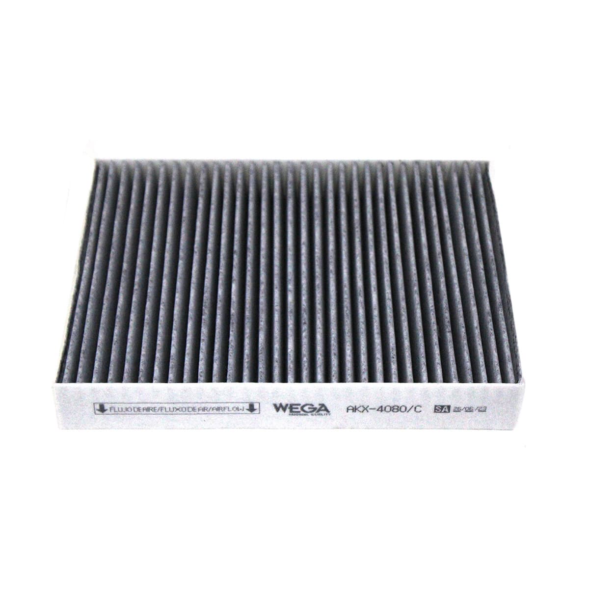 FILTRO CABINE/AR CONDICIONADO MAIOR VW NOVO DELIVERY EXPRESS/4150/4160/6160/9170/11180/13180 MOTOR CUMMINS SERIE ISF 2.8/3.8 EURO 5 (35X200X251MM) (COM CARVAO) - AKX4080C
