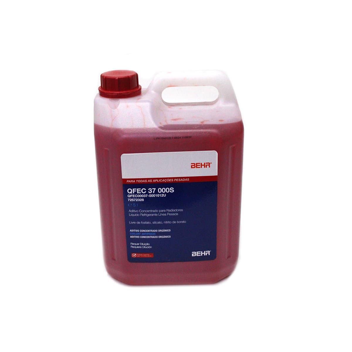 ADITIVO ARREFECEDOR PARA RADIADOR ORGANICO CONCENTRADO (VERMELHO) 5L (FORMA DE UTILIZAR 1/1 | 1 LITRO DE AGUA PARA 1 LITRO DE ADITIVO) - QFEC37000S