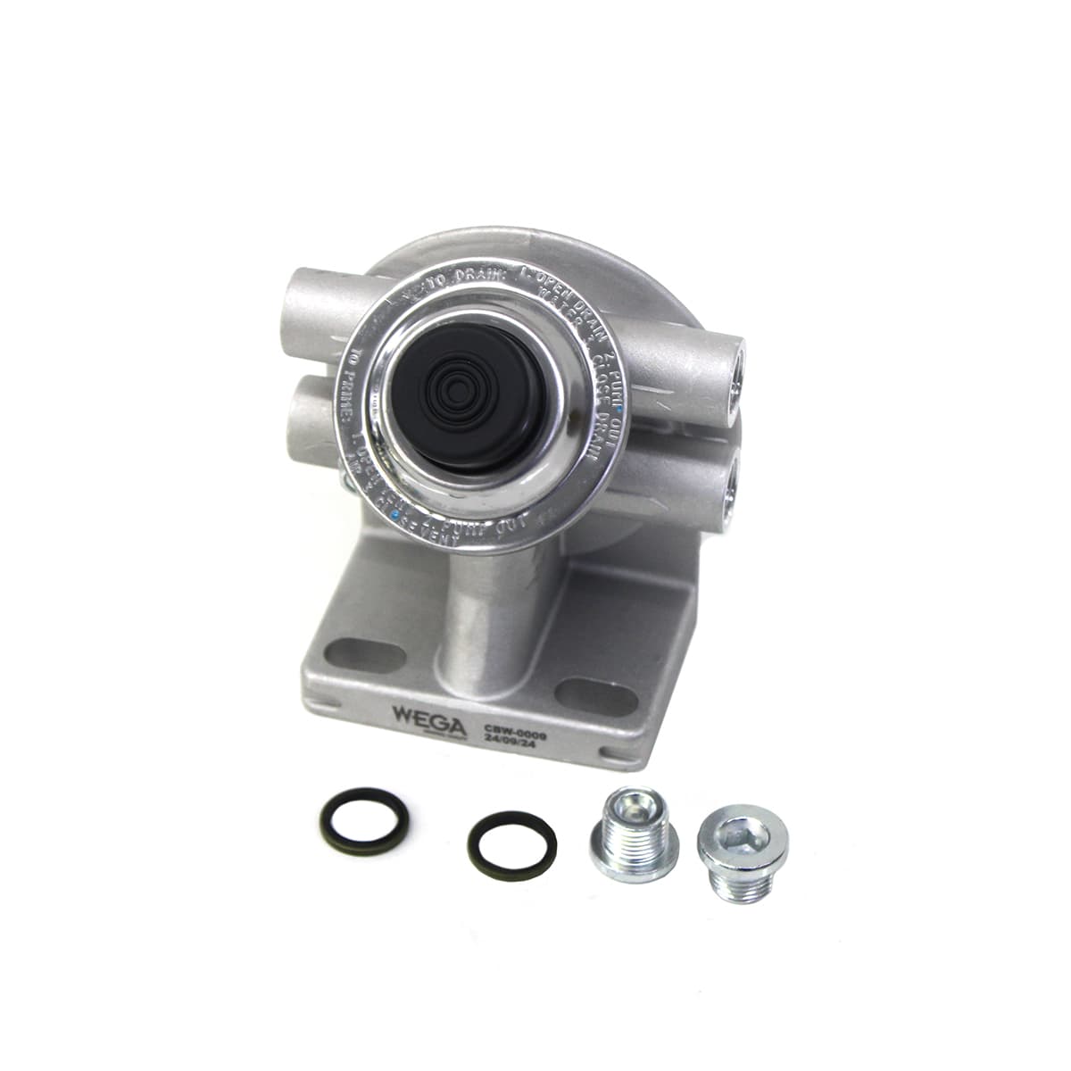 CABECOTE COM VALVULA PARA FILTRO DIESEL/RACOR SEPARADOR DAGUA (PF420) MB (COM 2 ENTRADAS E 2 SAIDAS ROSCA M16X1,5) (ROSCA 1-12) - CBW0009