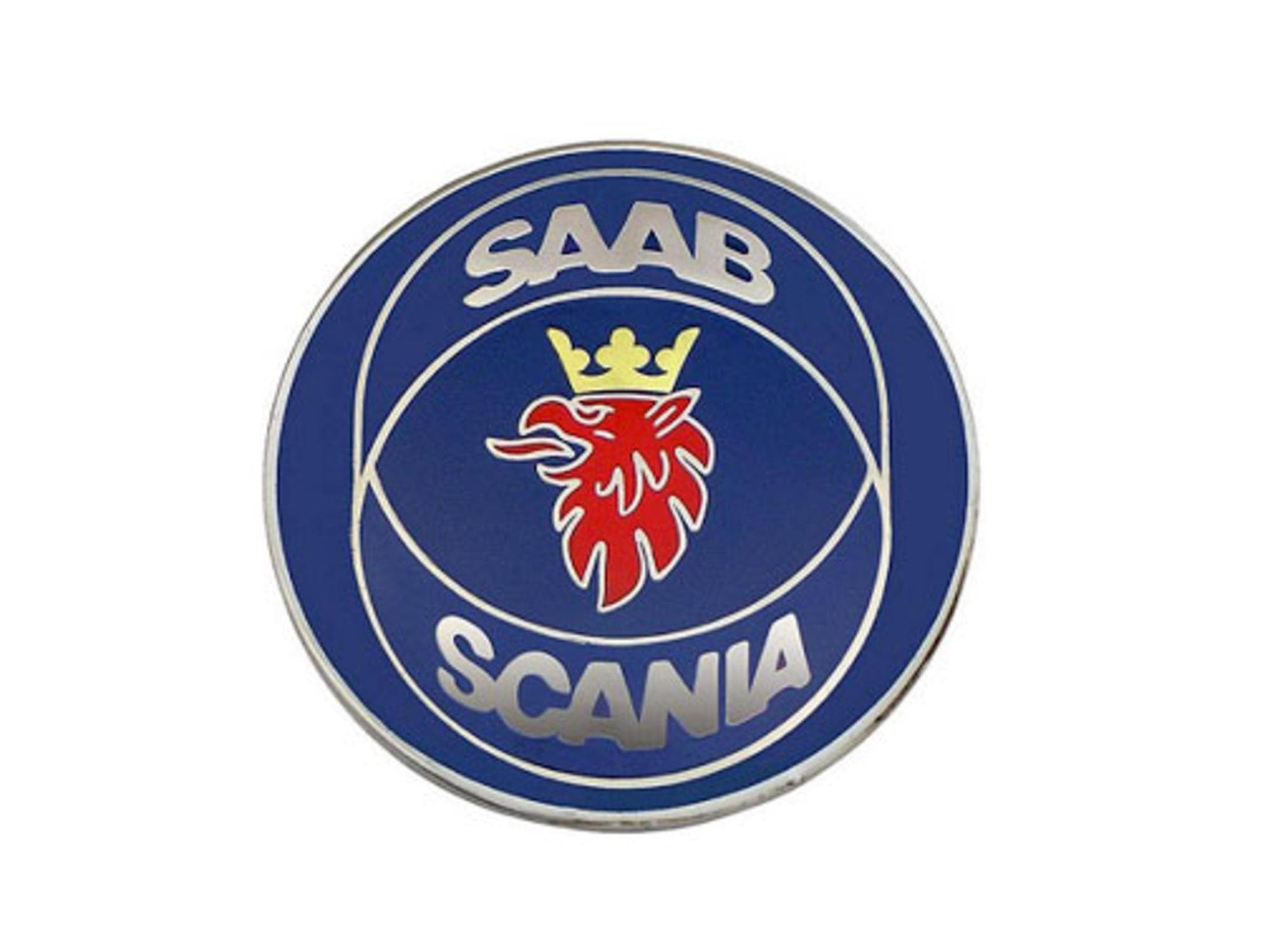 EMBLEMA CAPO ALUMINIO RESINADO ADESIVO SAAB SCANIA 112 113 - 1382795