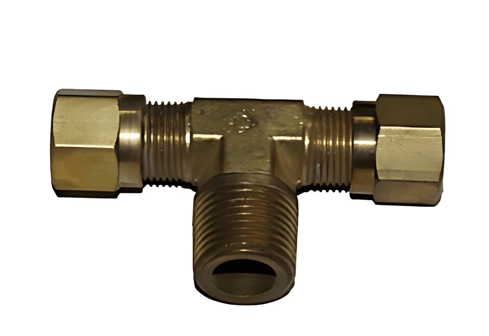 TEE CENTRAL 3/8 NPT X 3/8 TUBO PORCA E ANILHA - 0176