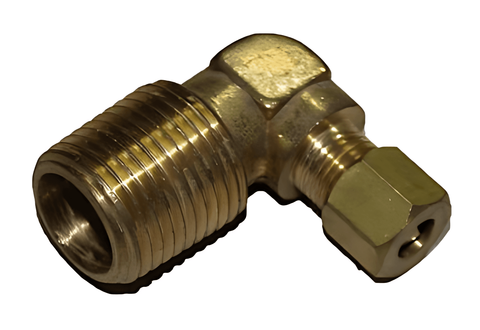 COTOVELO MACHO 1/2 NPT X 1/4 TUBO PORCA E ANILHA - 104M
