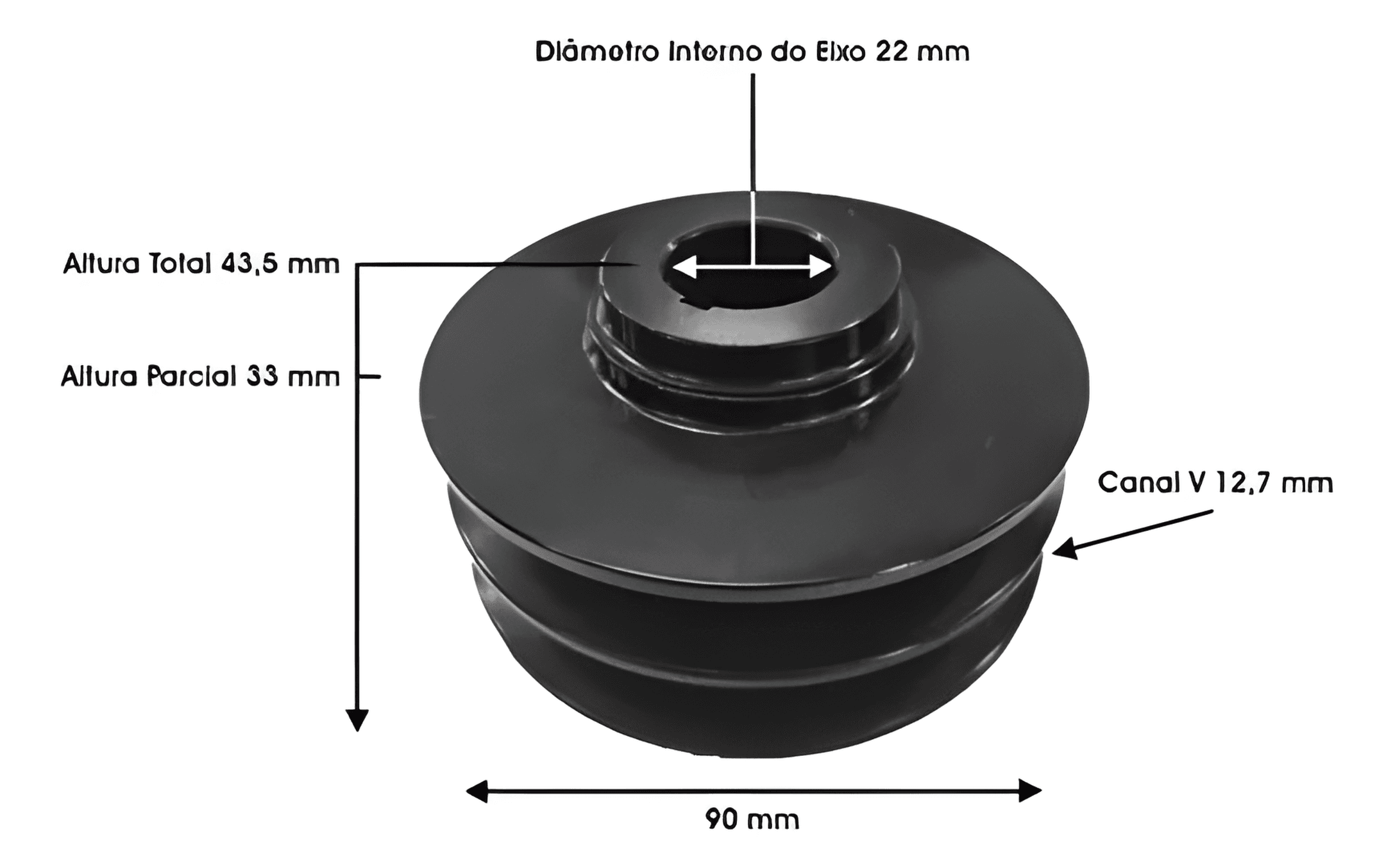POLIA ALTERNADOR PRESTOLITE 24V 150A VEICULO MOTOR DIANTEIRO ( DUAS CANALETAS ) - AVI168W3170-0001A