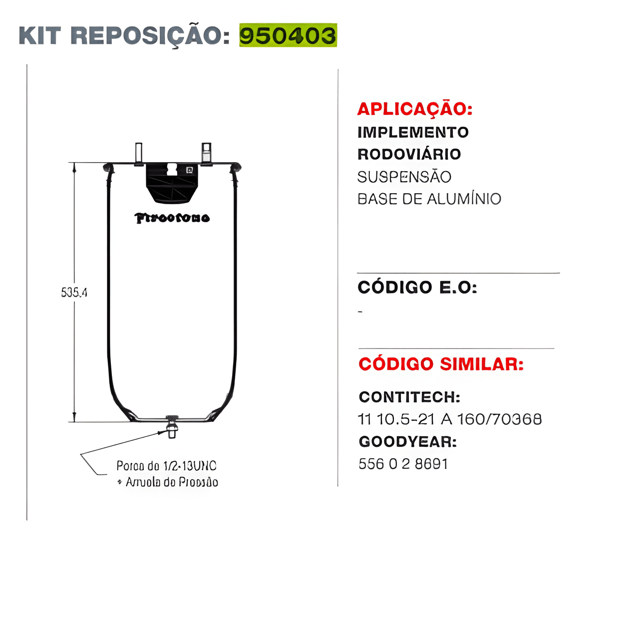 KIT MOLA PNEUMATICA 1T19L-11 - 10025430