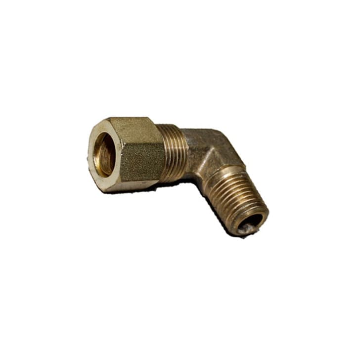 COTOVELO MACHO 1/4 NPT X 1/4 TUBO PORCA E ANILHA - 102