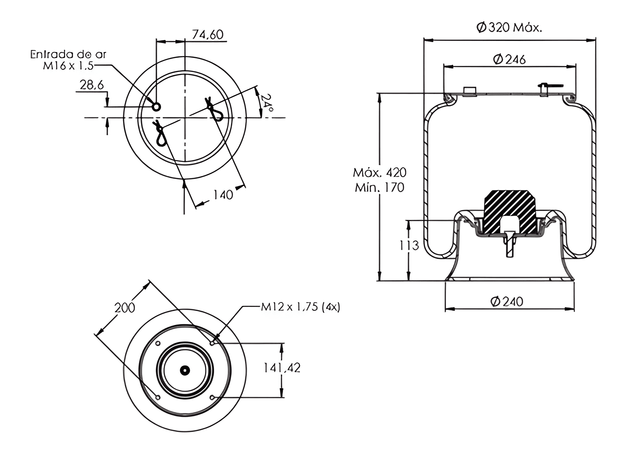 KIT MOLA PNEUMATICA 1T17BN-4.5 - 10025125