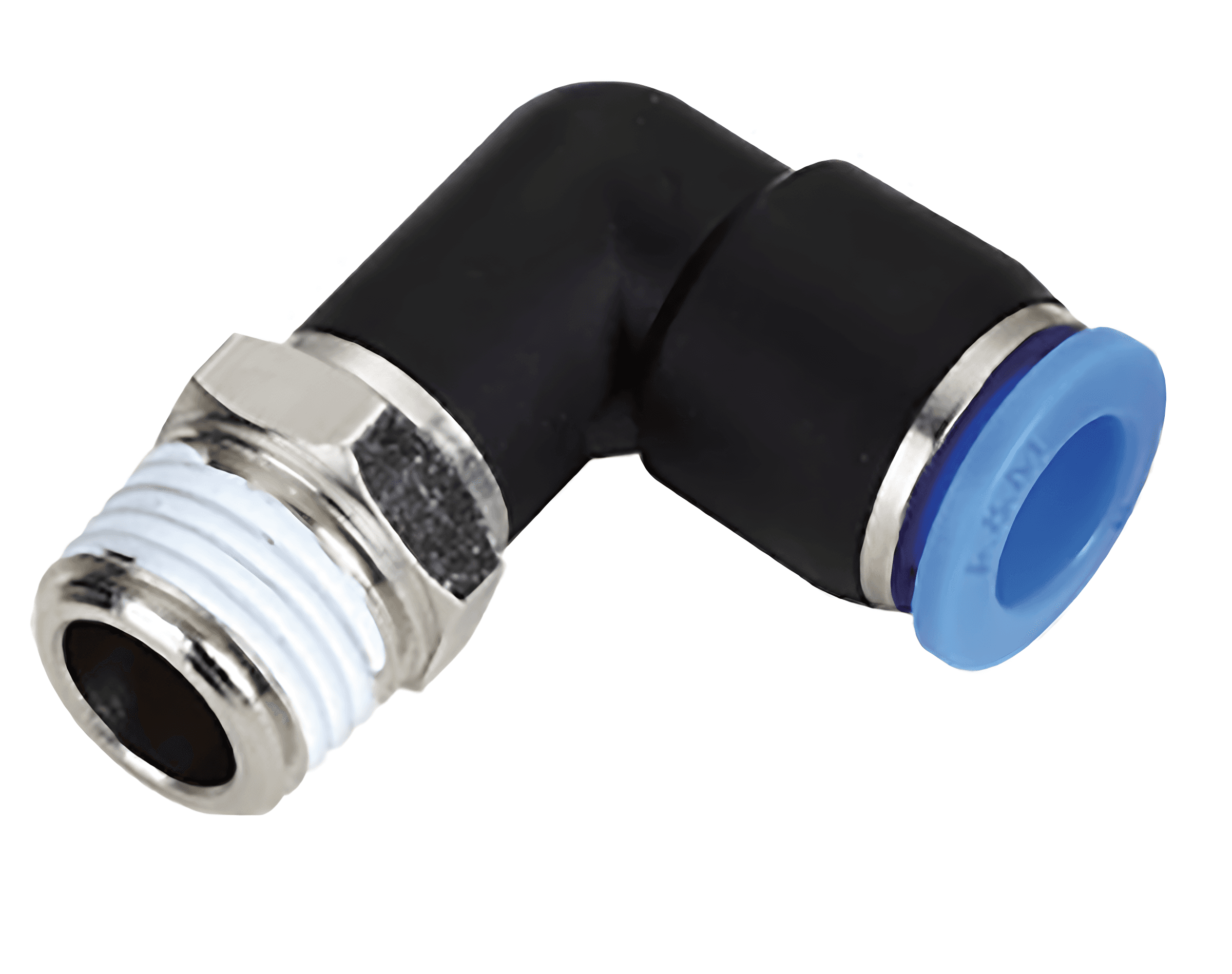 COTOVELO TUBO 6MM ROSCA 1/8 NPT ( PLASTICO ) - PL0601