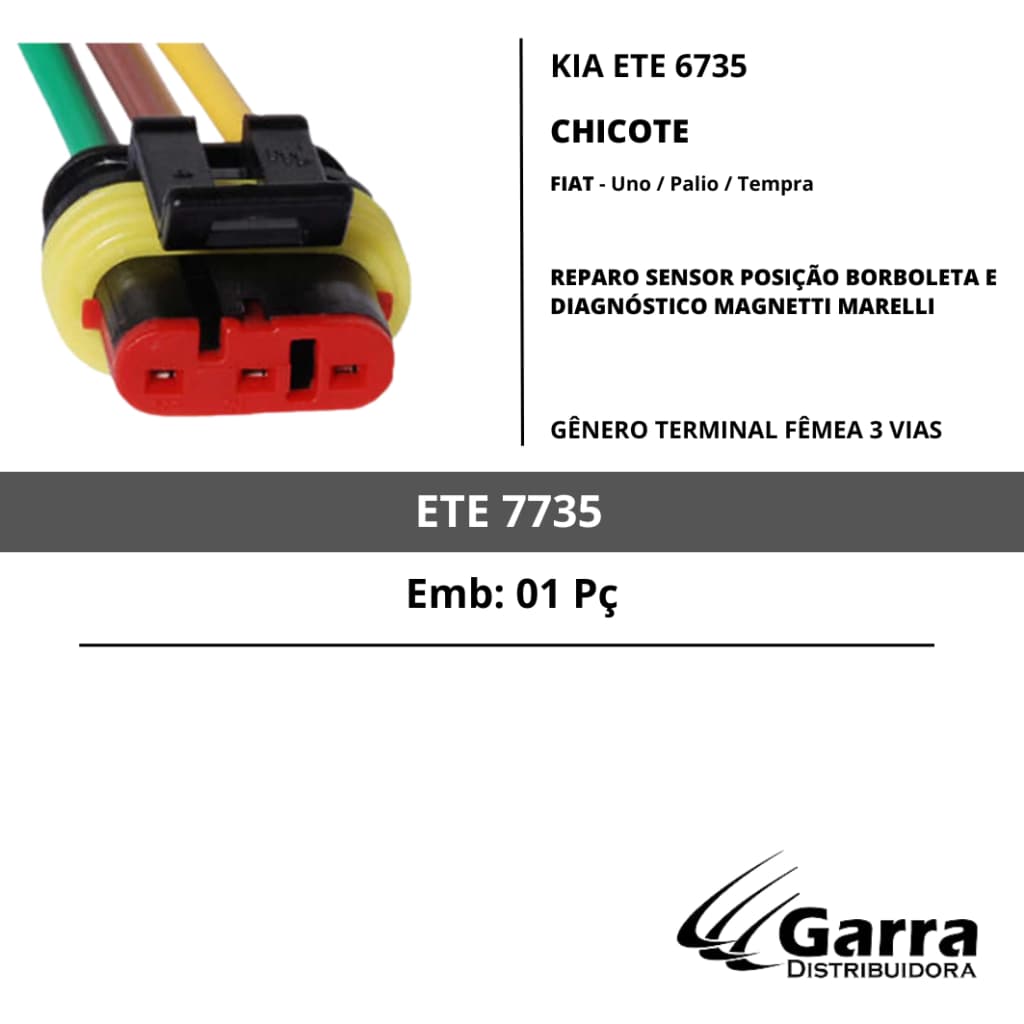 CHICOTE REPARO SENSOR POSICAO BORBOLETA - ETE7735
