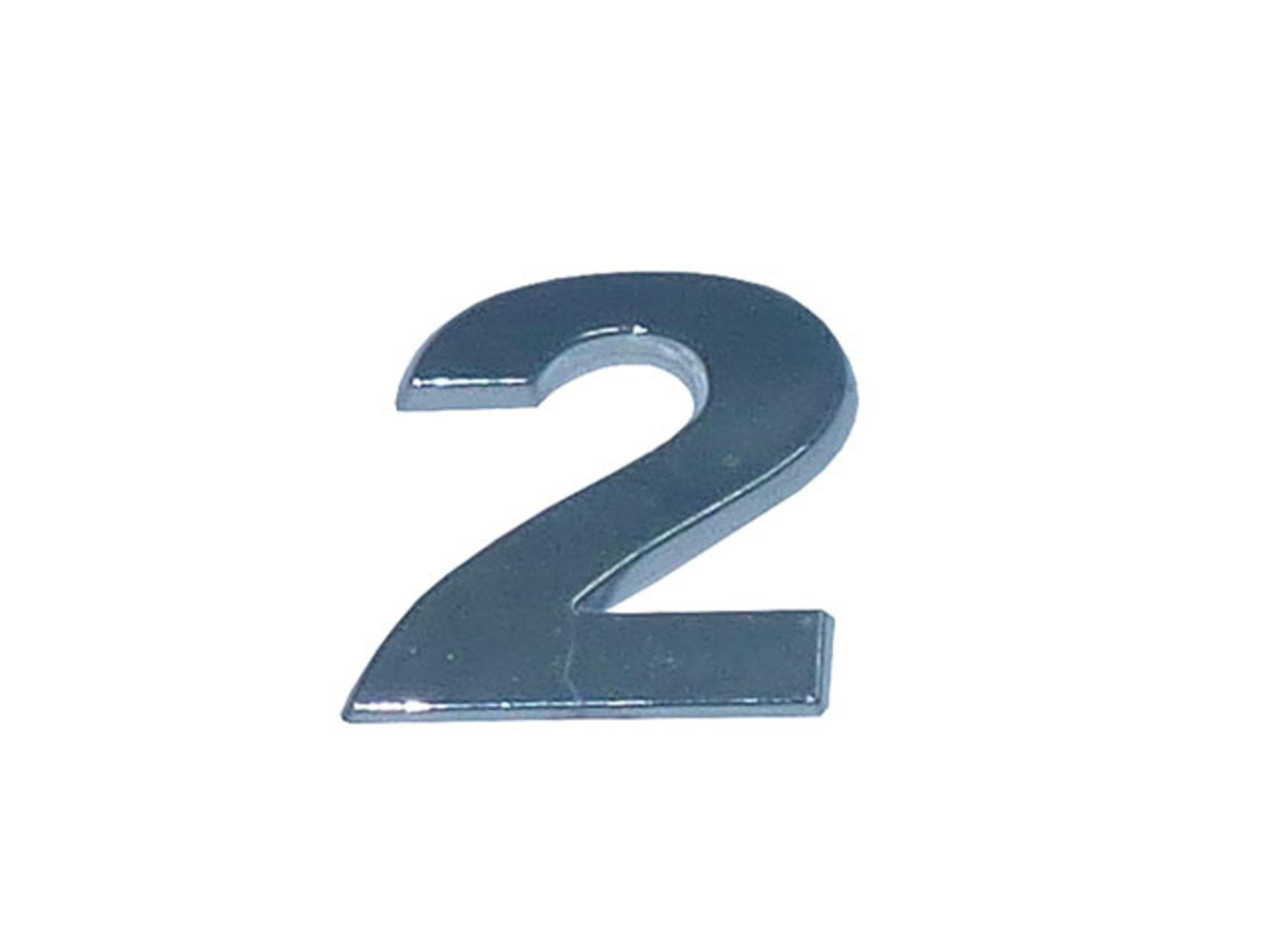 EMBLEMA NUMERO 2 INJETADO E CROMADO - 511764