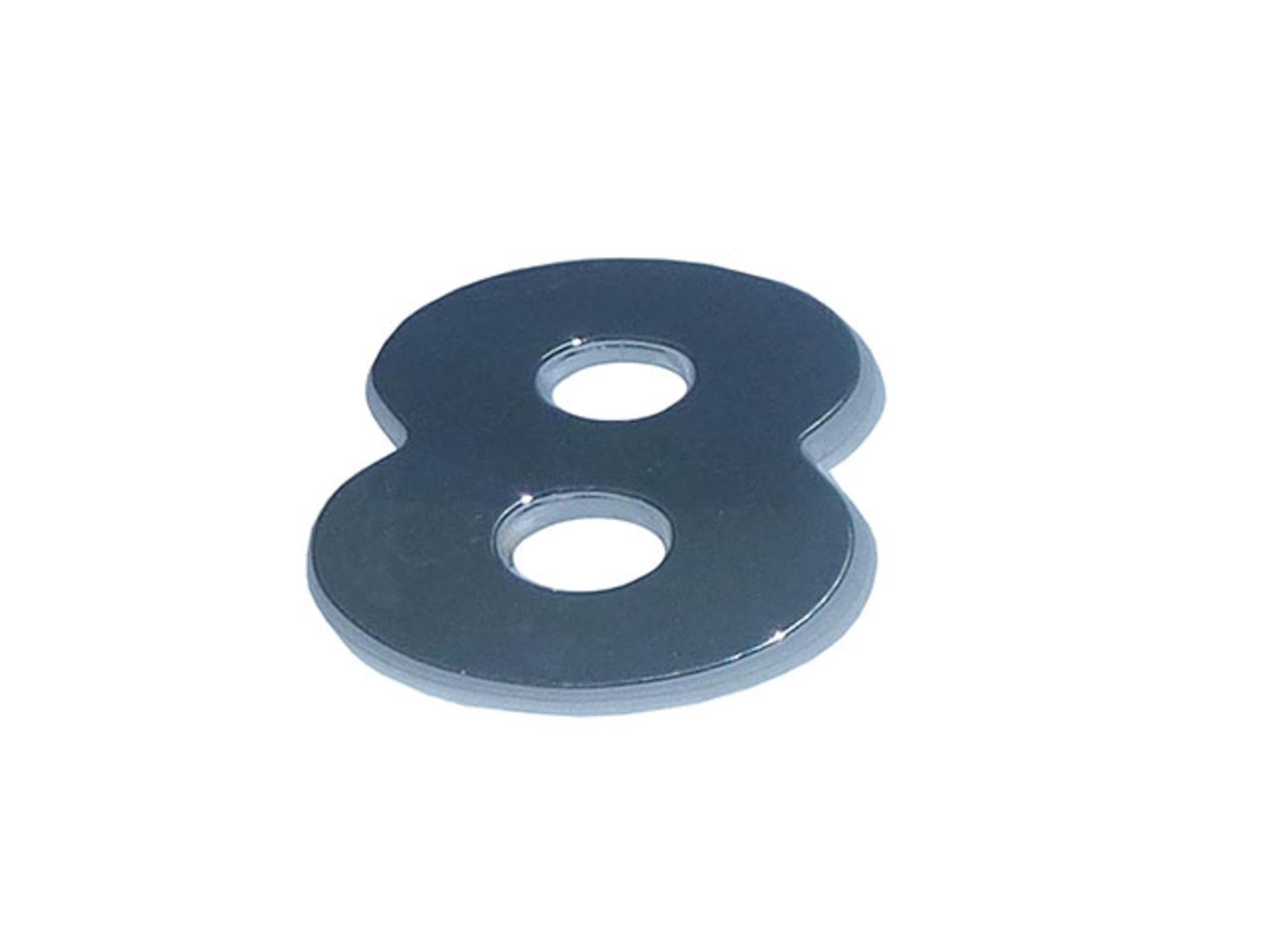 EMBLEMA NUMERO 8 INJETADO E CROMADO - 511801