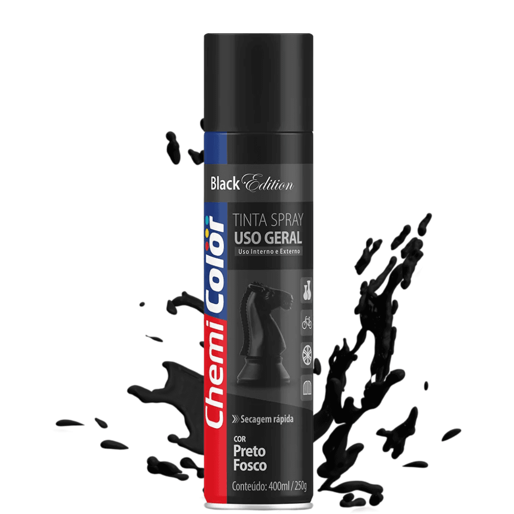 TINTA SPRAY PRETO FOSCO 400ML - 528719