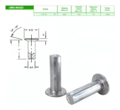 REBITE ALUMINIO 04X06 (MACICO) - 0406