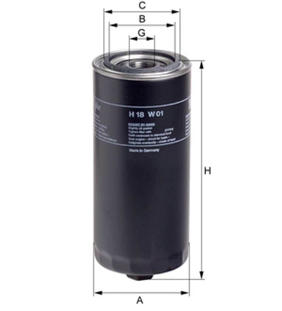 FILTRO LUBRIFICANTE OLEO MOTOR - H18W01