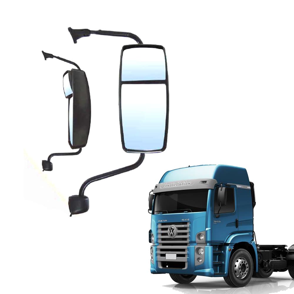 CONJUNTO ESPELHO RETROVISOR LD BIPARTIDO ELETRICO 24V SEM DESEMBACADOR CONVEXO ( BRACO LONGO ) - RWBEA4CE
