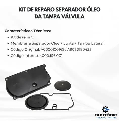 KIT REPARO FILTRO E JUNTA TAMPA VALVULA - 922980193088