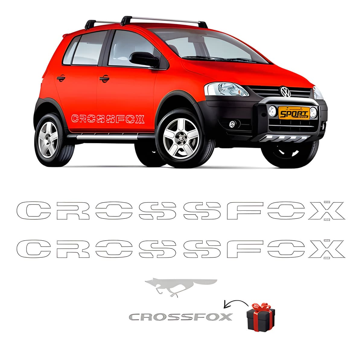 JOGO DE FAIXA VW VERMELHO - VOLKS-2006