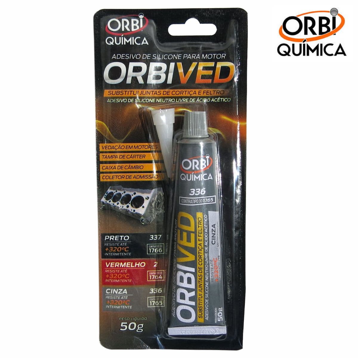 SELANTE ACETICO CINZA ALTA TEMPERATURA 50G - ORBI336
