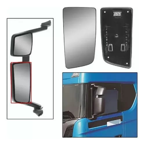 LENTE/VIDRO MAIOR PARA ESPELHO RETROVISOR INFERIOR LD SCANIA P/G/R/S (NTG) 2019.. - CV6052403
