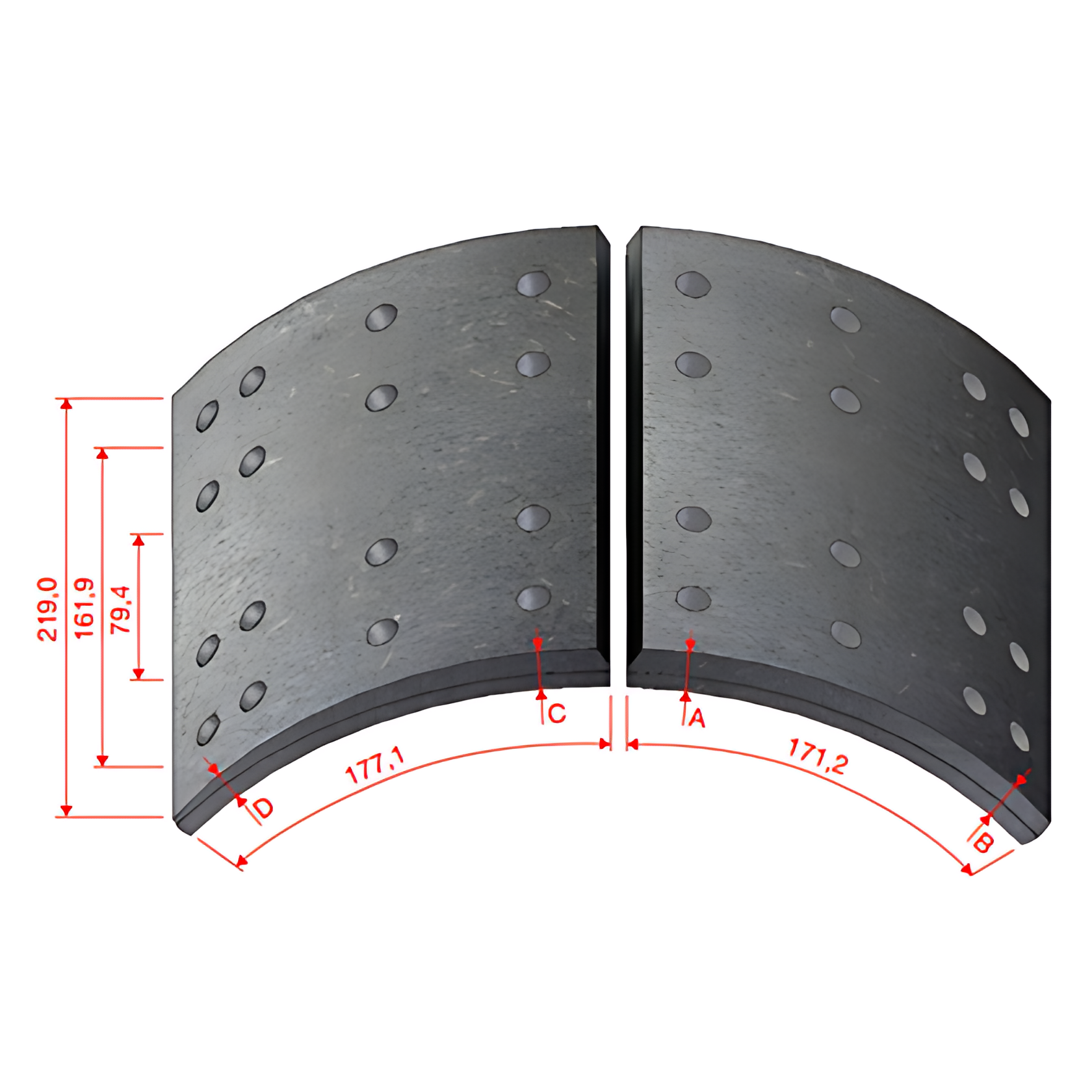LONA FREIO TRASEIRO DFW910 DNA380 STD CARBON FIBER - 2TJ698159